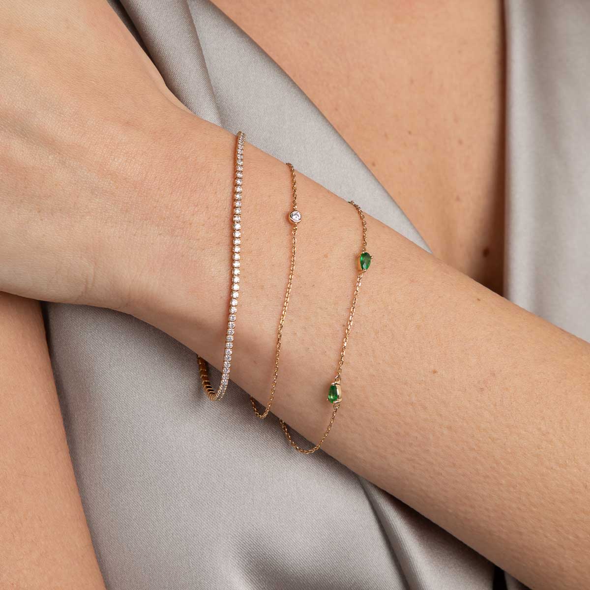 18k Gold Plated Jewellery - Essential Crystal Charm Bracelet in Gold - Bracelets - Astrid &amp; Miyu