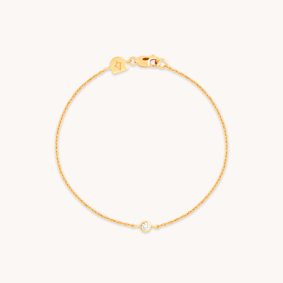 18k Gold Plated Jewellery - Essential Crystal Charm Bracelet in Gold - Bracelets - Astrid &amp; Miyu