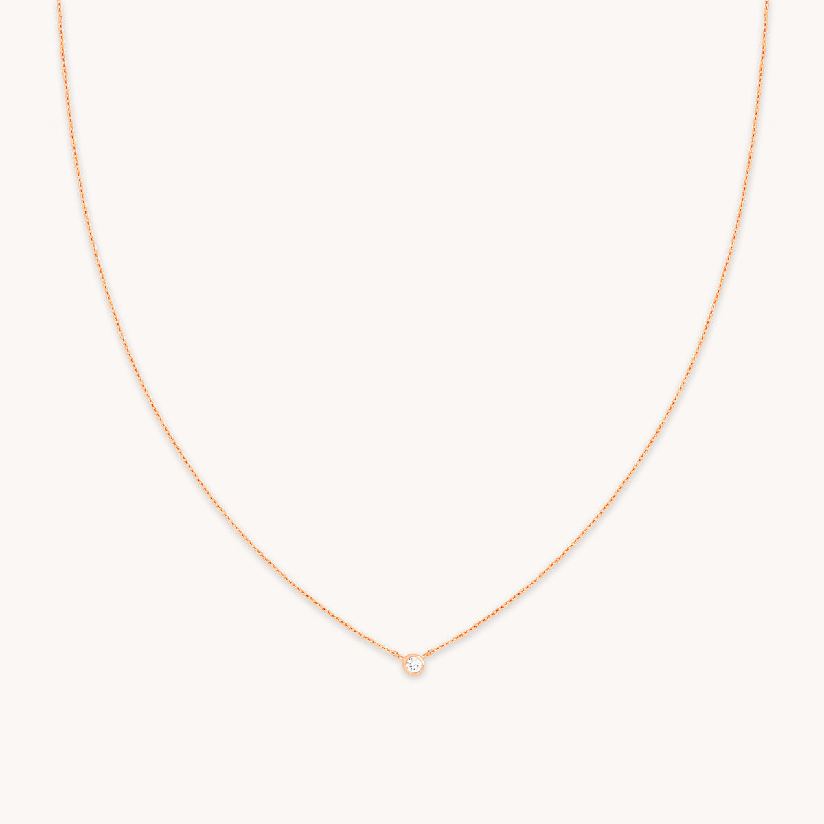 18k Rose Gold Plated Jewellery - Essential Crystal Pendant Necklace in Rose Gold - Pendant Necklace - Astrid &amp; Miyu