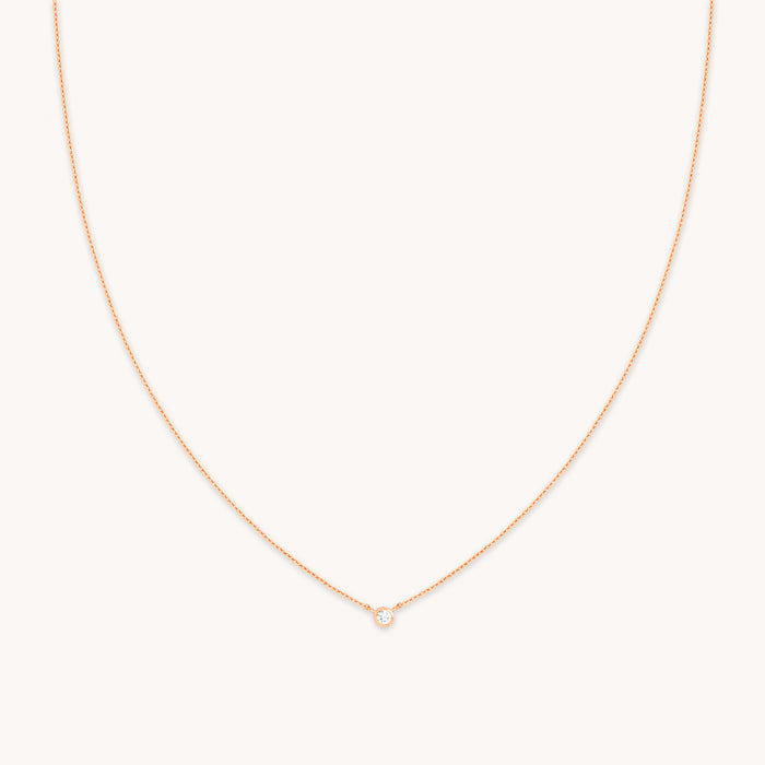 18k Rose Gold Plated Jewellery - Essential Crystal Pendant Necklace in Rose Gold - Pendant Necklace - Astrid &amp; Miyu
