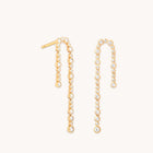 18k Gold Plated Jewellery - Gleam Crystal Drop Studs in Gold - Stud Earrings - Astrid &amp; Miyu
