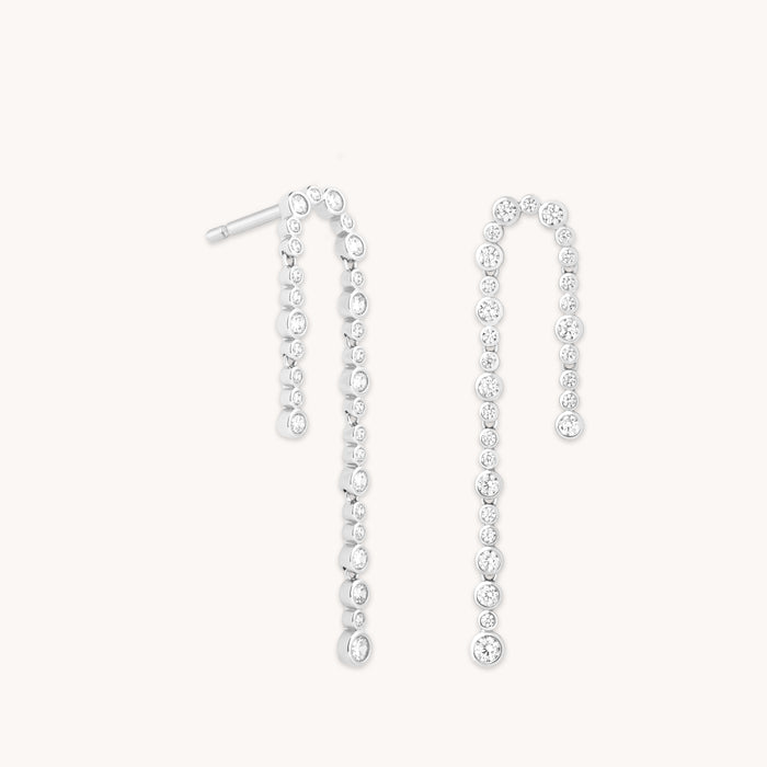 Earrings - Gleam Crystal Drop Studs in Silver - Stud Earrings - Astrid &amp; Miyu