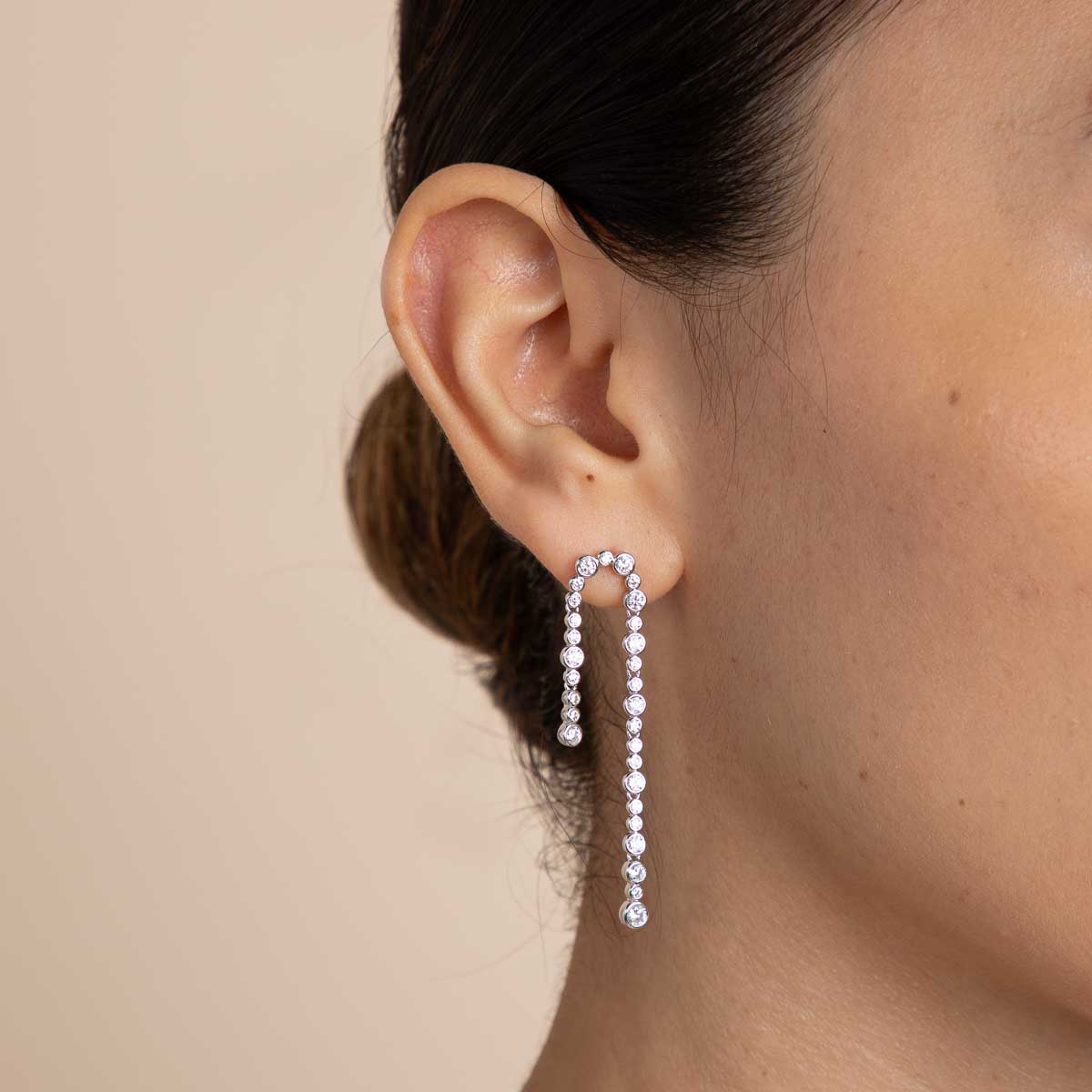 Earrings - Gleam Crystal Drop Studs in Silver - Stud Earrings - Astrid &amp; Miyu
