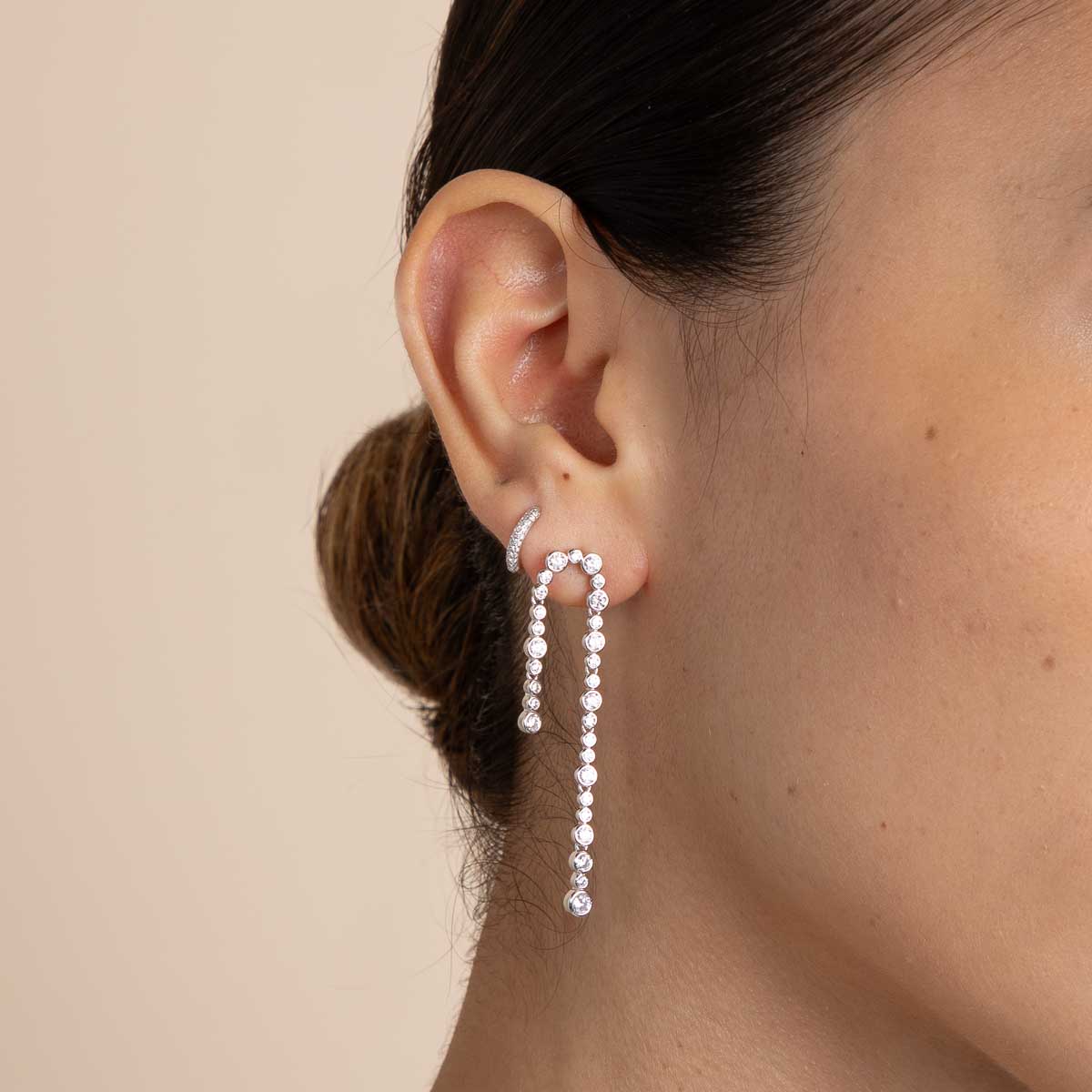 Earrings - Gleam Crystal Drop Studs in Silver - Stud Earrings - Astrid &amp; Miyu