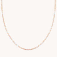 18k Rose Gold Plated Jewellery - Gleam Tennis Chain Necklace in Rose Gold - Chain Necklaces - Astrid &amp; Miyu