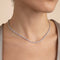 Crystal Collection - Gleam Tennis Chain Necklace in Silver - Chain Necklaces - Astrid &amp; Miyu