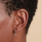 14k Gold Opal & Topaz - Cosmic Star Opal Charm Huggies in Solid White Gold - Huggies - Astrid &amp; Miyu