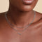 14k Gold Opal & Topaz - Cosmic Star Topaz Bar Necklace in Solid White Gold - Necklace - Astrid &amp; Miyu