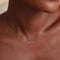 14k Gold Opal & Topaz - Cosmic Star Topaz Bar Necklace in Solid White Gold - Necklace - Astrid &amp; Miyu