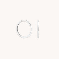 Earrings - Staple Hoops in Solid White Gold - Hoop Earrings - Astrid &amp; Miyu