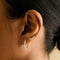 April White Topaz - White Topaz Pavé Hoops in Solid White Gold - Hoop Earrings - Astrid &amp; Miyu