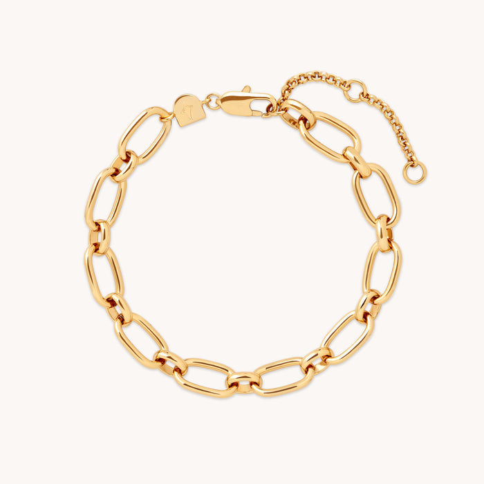 Open Link Chain Bracelet in Gold-Astrid &amp; Miyu