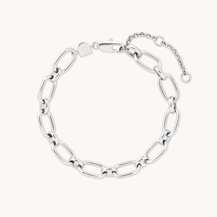 Open Link Chain Bracelet in Silver-Astrid &amp; Miyu