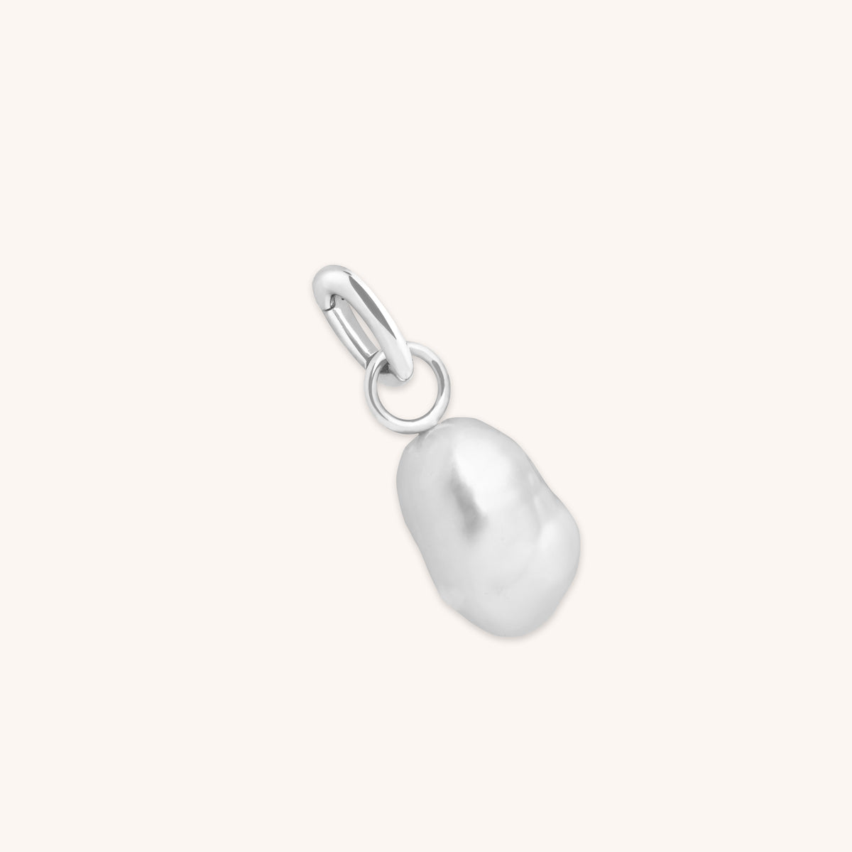 Grey Pearl Clip Charm in Silver-Astrid &amp; Miyu