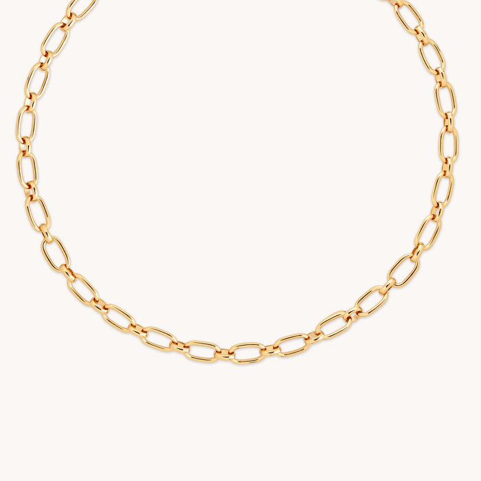 Open Link Chain Necklace in Gold-Astrid &amp; Miyu
