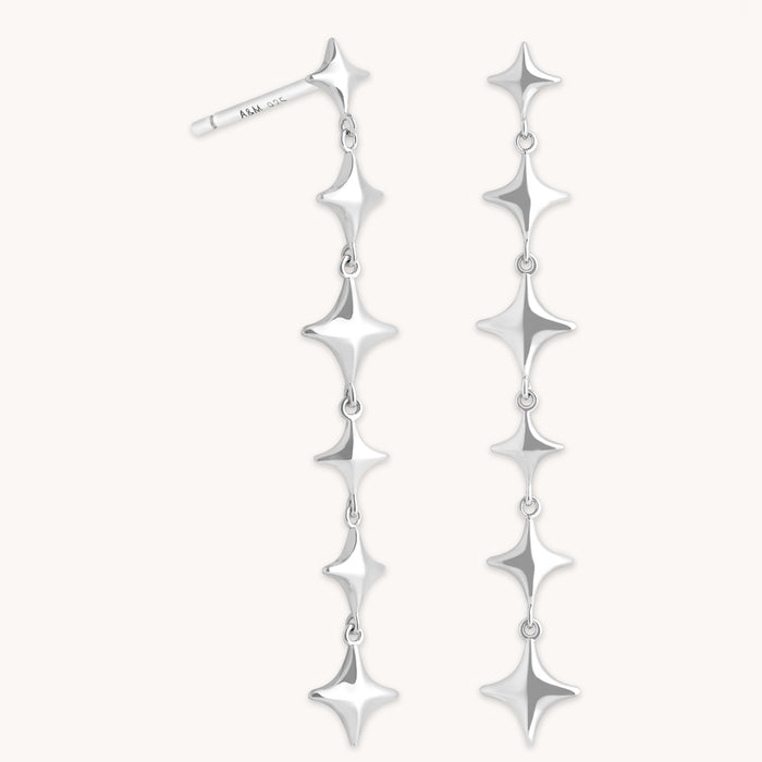 Cosmic Star Drop Studs in Silver-Astrid &amp; Miyu