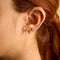 White Topaz Cluster Drop Studs in 9k Gold-Astrid &amp; Miyu