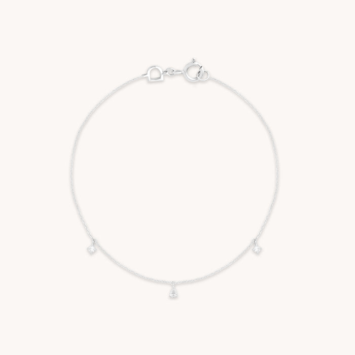 Bracelets - Diamond Charm Bracelet in Solid White Gold - Charm Bracelets - Astrid &amp; Miyu
