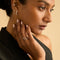 Earrings - Diamond Charm Huggies in Solid White Gold - Huggies - Astrid &amp; Miyu