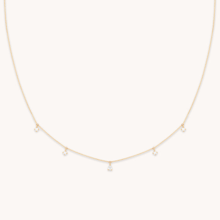 Charm Necklaces - Diamond Charm Necklace in Solid Gold - Charm Necklaces - Astrid &amp; Miyu