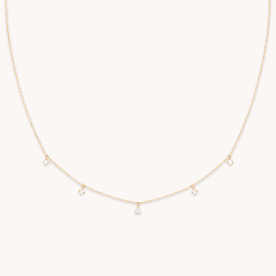 Charm Necklaces - Diamond Charm Necklace in Solid Gold - Charm Necklaces - Astrid &amp; Miyu