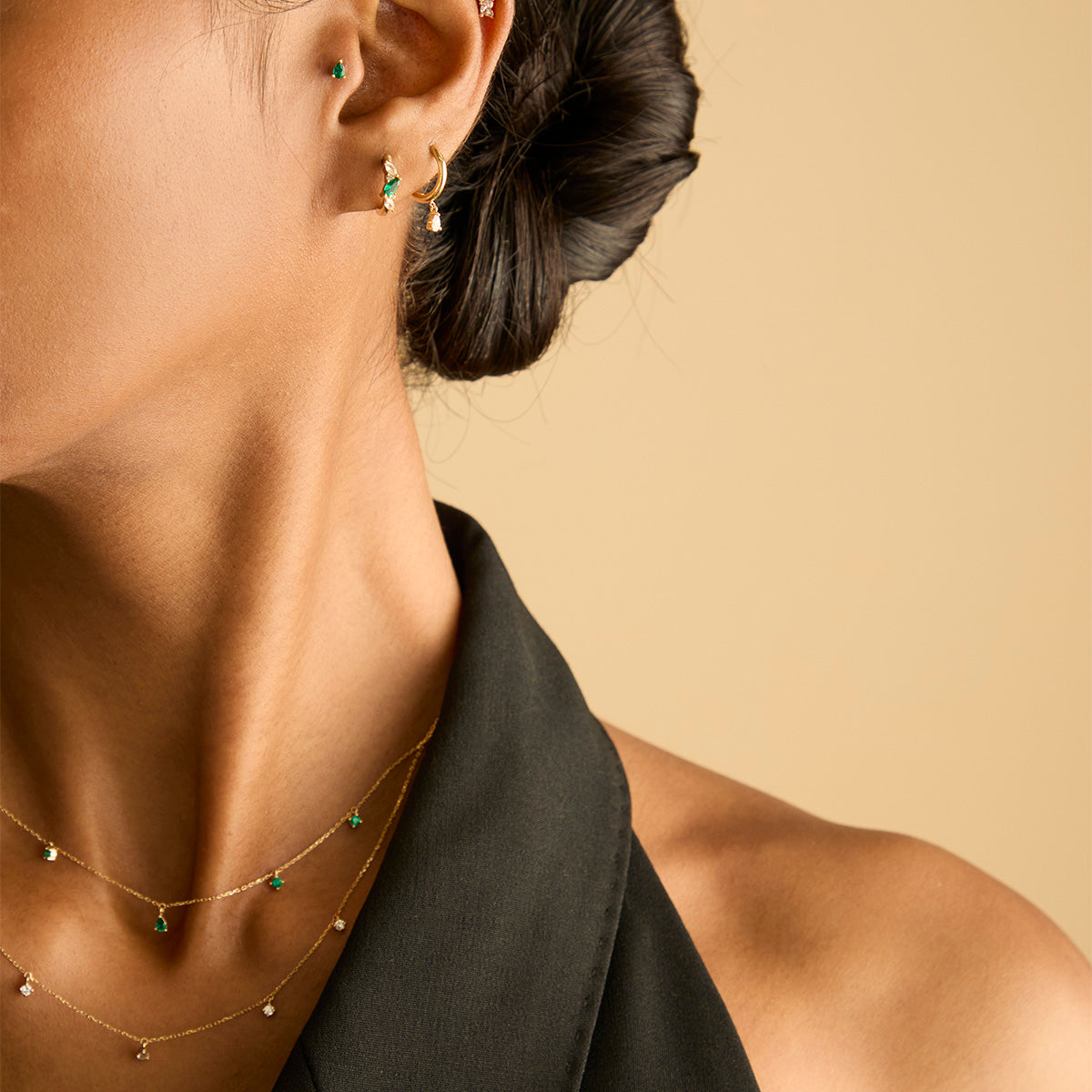 Charm Necklaces - Diamond Charm Necklace in Solid Gold - Charm Necklaces - Astrid &amp; Miyu