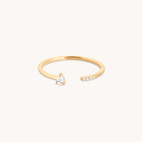 Lab-Grown Diamonds - Diamond Pear Open Ring in Solid Gold - Open Rings - Astrid &amp; Miyu