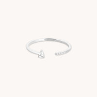 Lab-Grown Diamonds - Diamond Pear Open Ring in Solid White Gold - Open Rings - Astrid &amp; Miyu