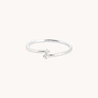 Lab-Grown Diamonds - Diamond Duo Open Ring in Solid White Gold - Open Rings - Astrid &amp; Miyu