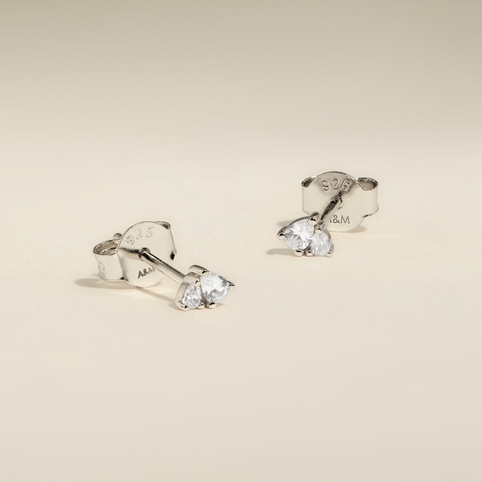 Pear Cluster Stud Earrings in Silver-Astrid &amp; Miyu