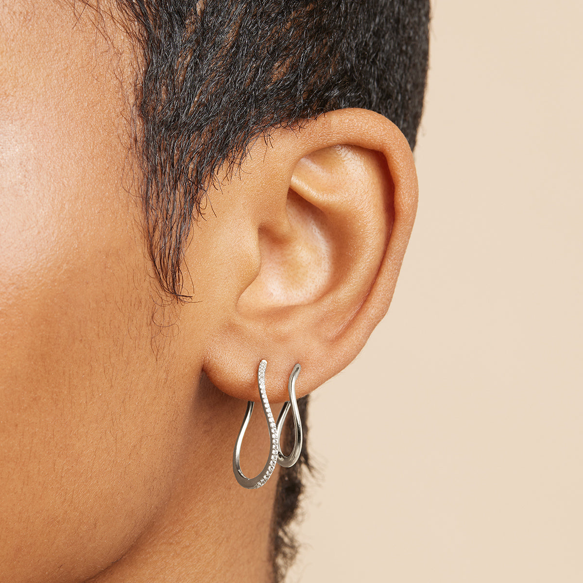 Bridal Jewellery - Infinite Hoops in Solid White Gold - Hoop Earrings - Astrid &amp; Miyu