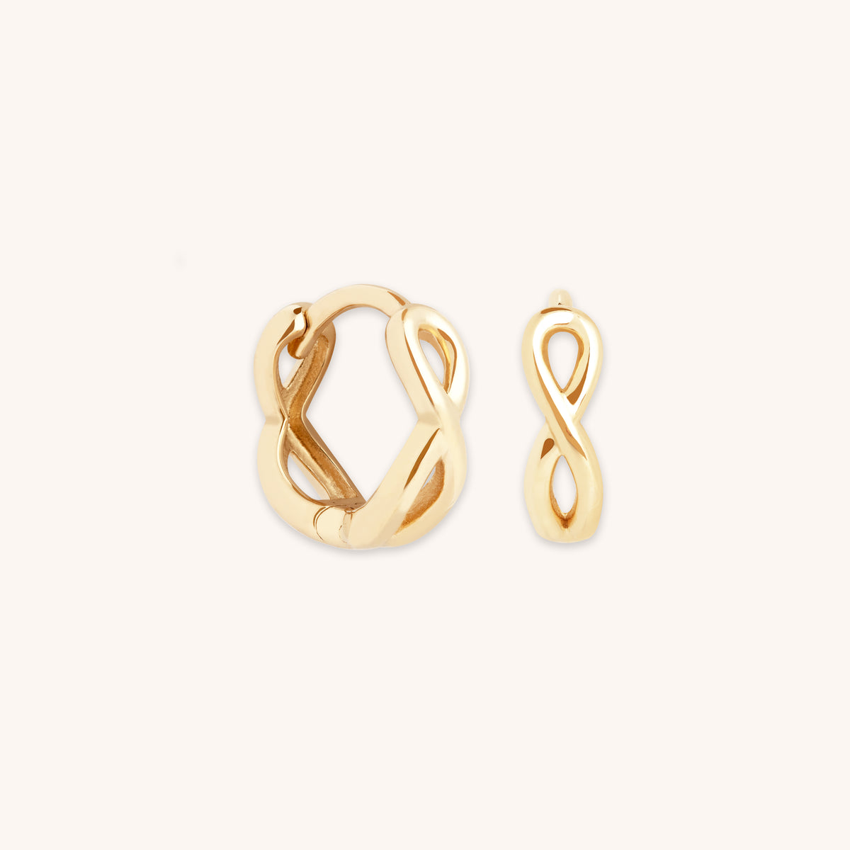Earrings - Infinite Huggies in Solid Gold - Huggies - Astrid &amp; Miyu