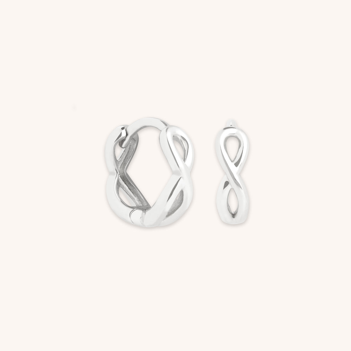 Earrings - Infinite Huggies in Solid White Gold - Huggies - Astrid &amp; Miyu