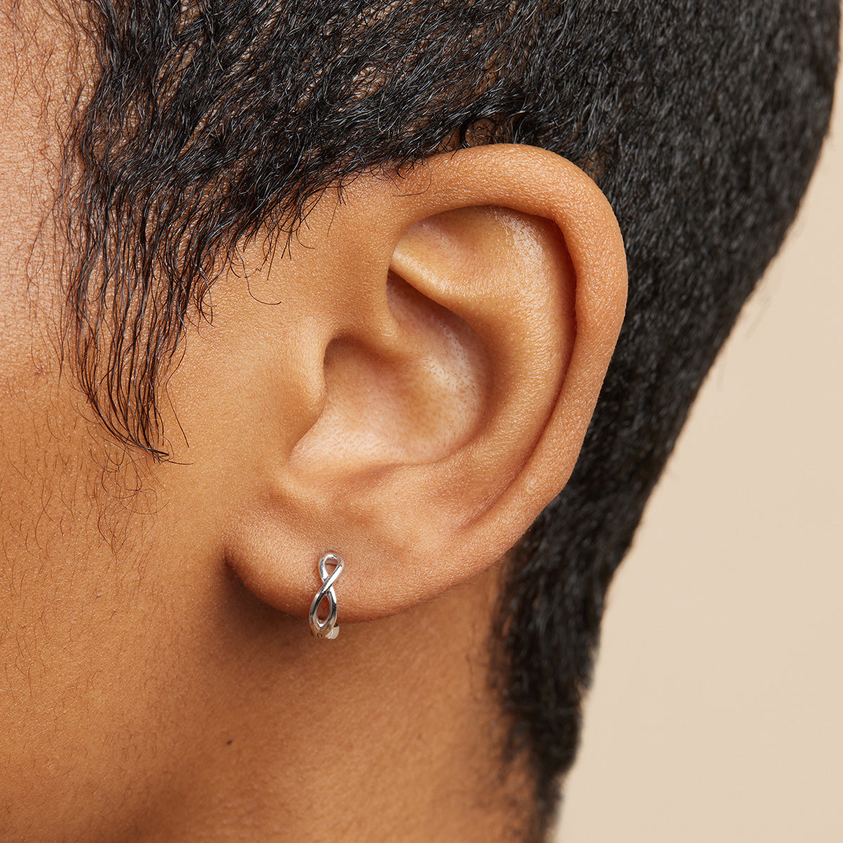 Earrings - Infinite Huggies in Solid White Gold - Huggies - Astrid &amp; Miyu