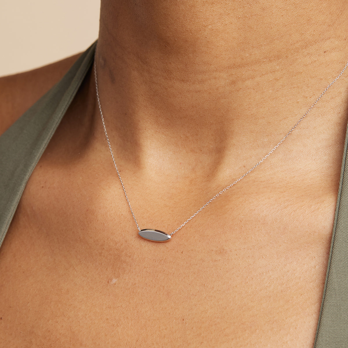 Bridal Jewellery - ID Pendant Necklace in Solid White Gold - Pendant Necklace - Astrid &amp; Miyu