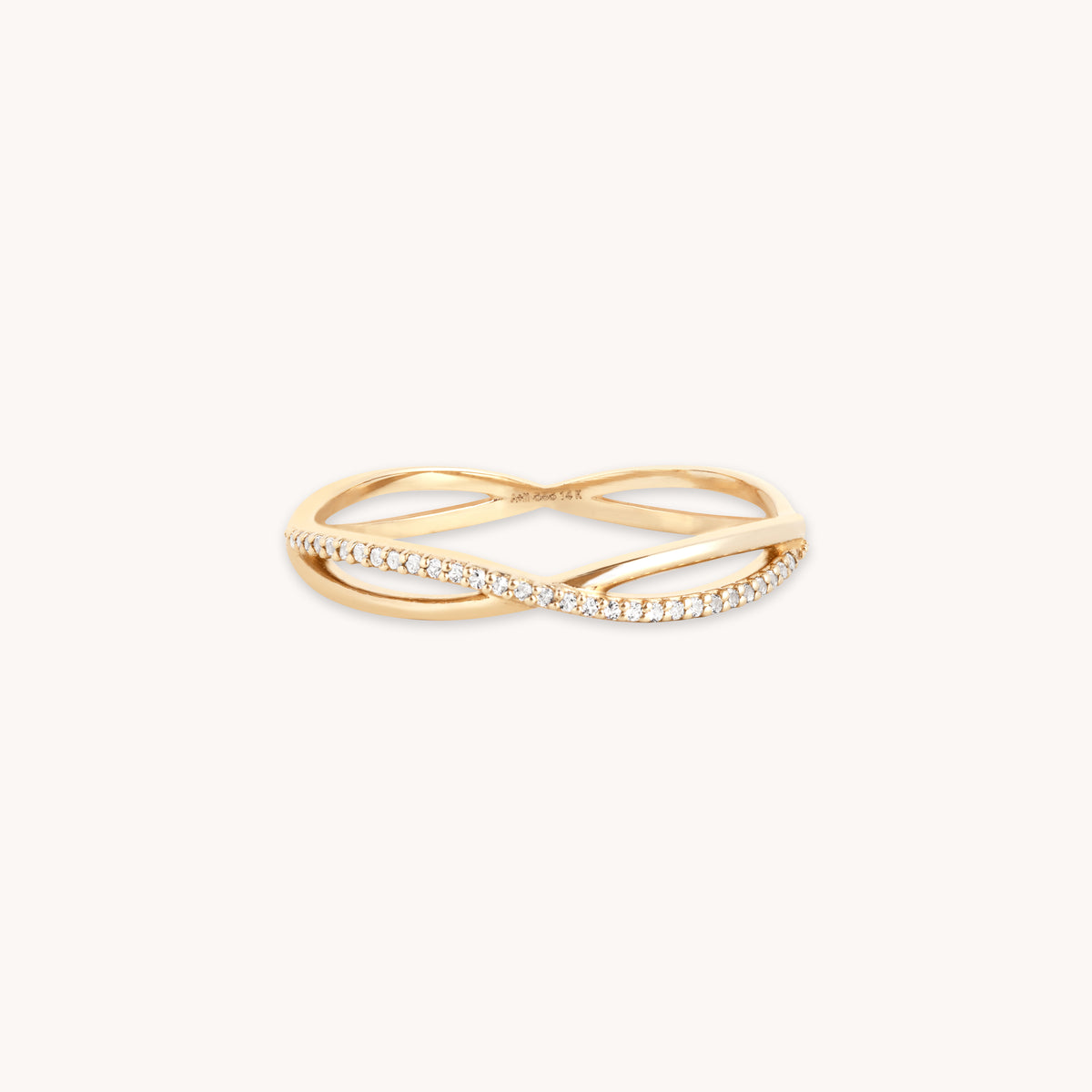 April White Topaz - Infinite Topaz Pavé Ring in Solid Gold - Band Ring - Astrid &amp; Miyu