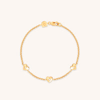 18k Gold Plated Jewellery - Heart Charm Bracelet in Gold - Charm Bracelets - Astrid &amp; Miyu