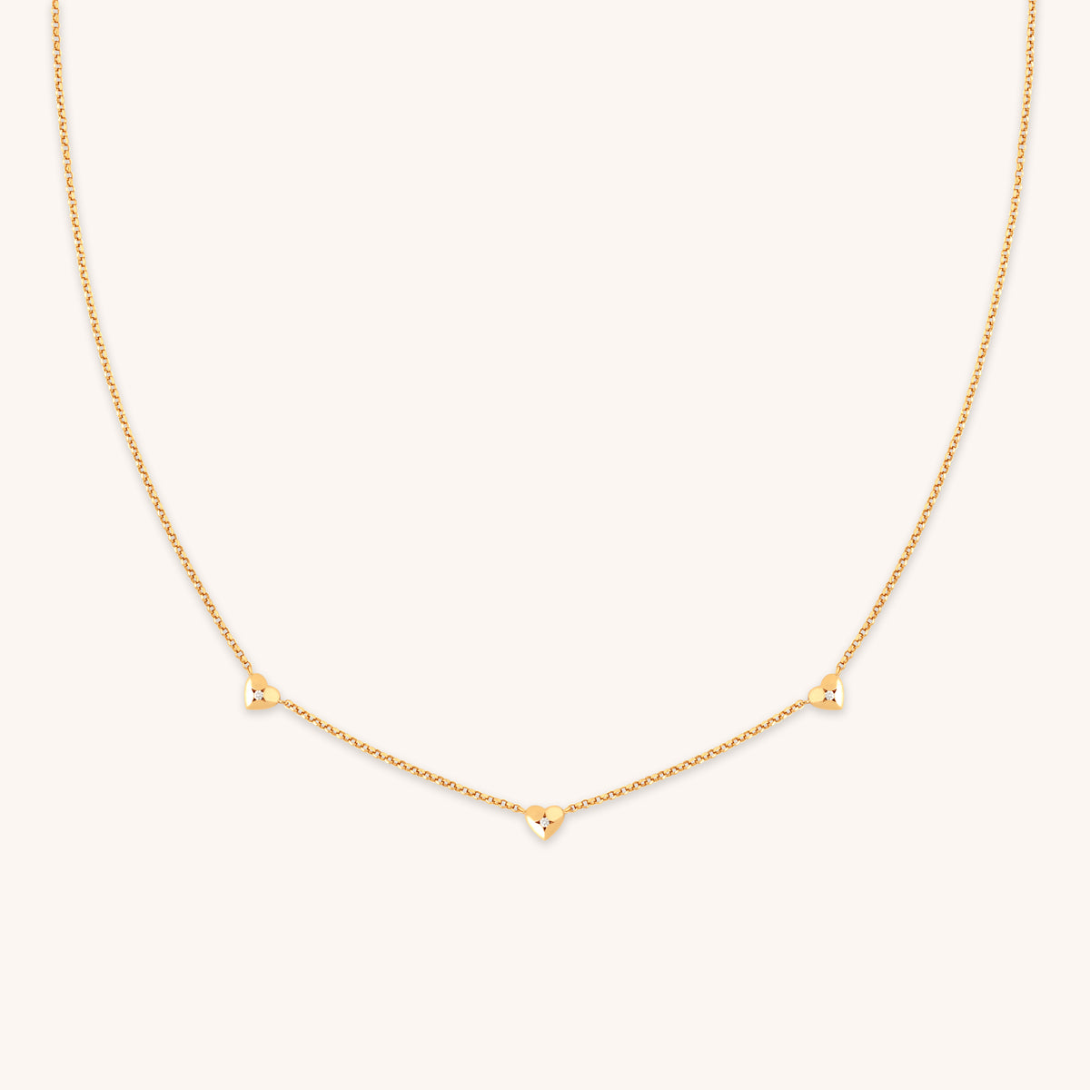18k Gold Plated Jewellery - Heart Charm Necklace in Gold - Charm Necklaces - Astrid &amp; Miyu