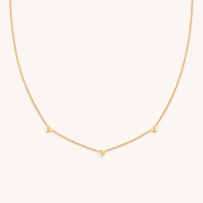 18k Gold Plated Jewellery - Heart Charm Necklace in Gold - Charm Necklaces - Astrid &amp; Miyu