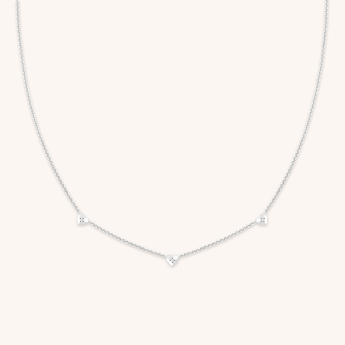 Charm Necklaces - Heart Charm Necklace in Silver - Charm Necklaces - Astrid &amp; Miyu