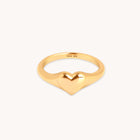 18k Gold Plated Jewellery - Heart Signet Ring in Gold - Signet Ring - Astrid &amp; Miyu