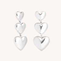 Earrings - Heart Drop Stud Earrings in Silver - Stud Earrings - Astrid &amp; Miyu
