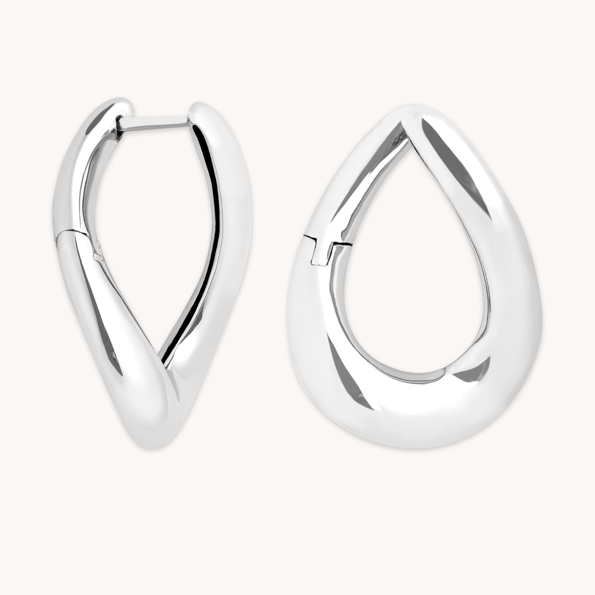Earrings - Molten Large Hoops in Silver - Hoop Earrings - Astrid &amp; Miyu