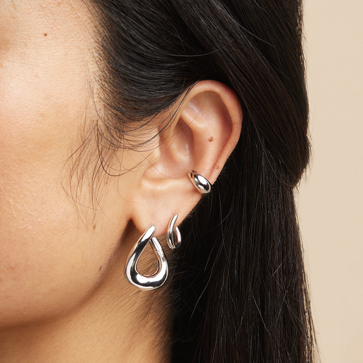 Earrings - Molten Large Hoops in Silver - Hoop Earrings - Astrid &amp; Miyu
