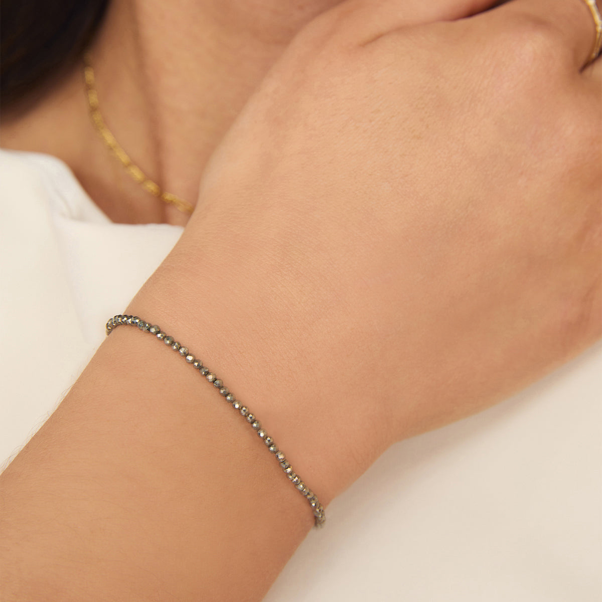 Bracelets - Ironstone Gemstone Bracelet in 9k Gold - Beaded Bracelet - Astrid &amp; Miyu