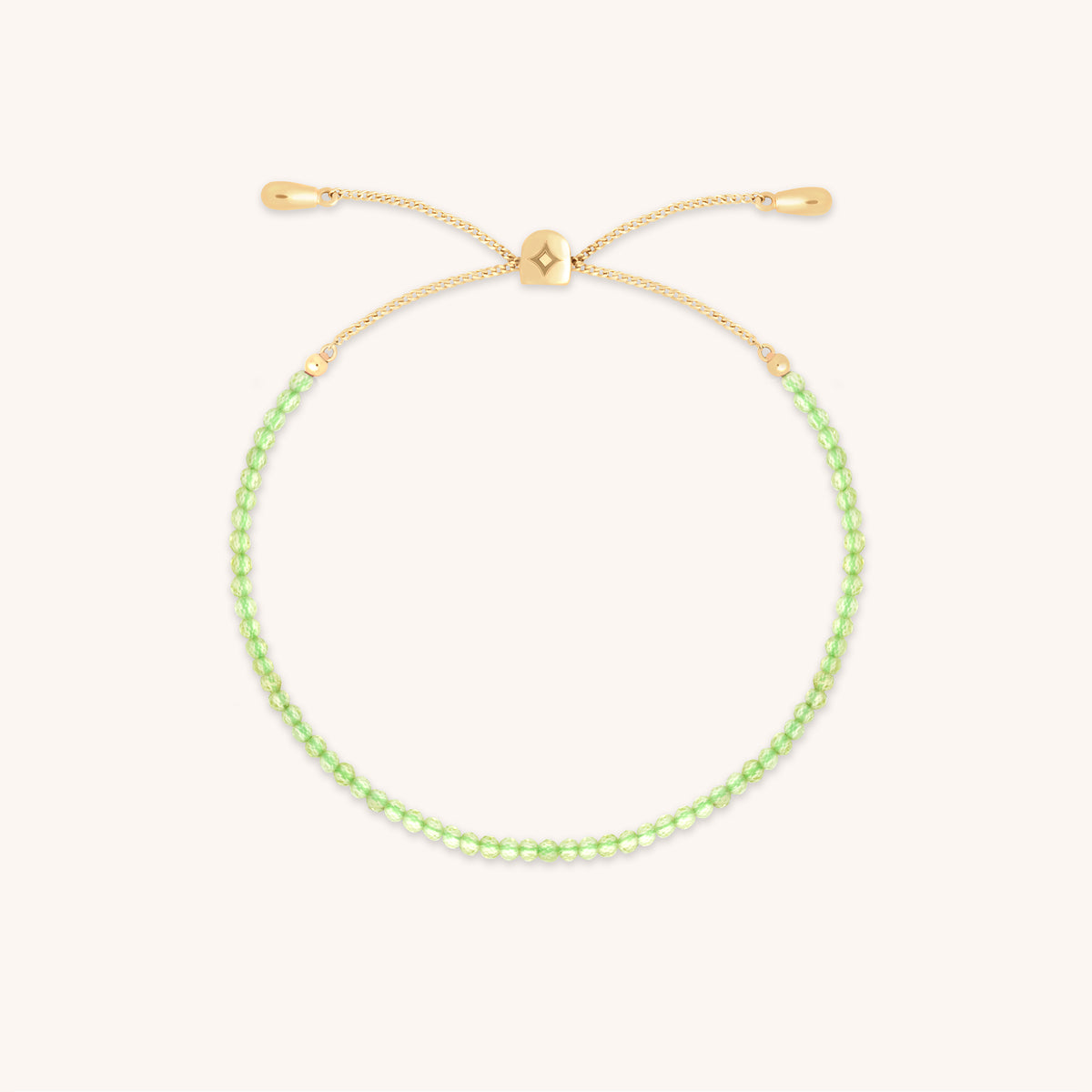 Peridot August Beaded Bracelet in Solid Gold-Astrid &amp; Miyu