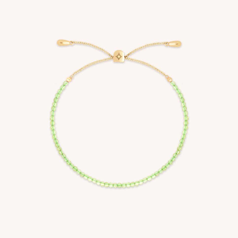 Peridot August Beaded Bracelet in Solid Gold-Astrid &amp; Miyu