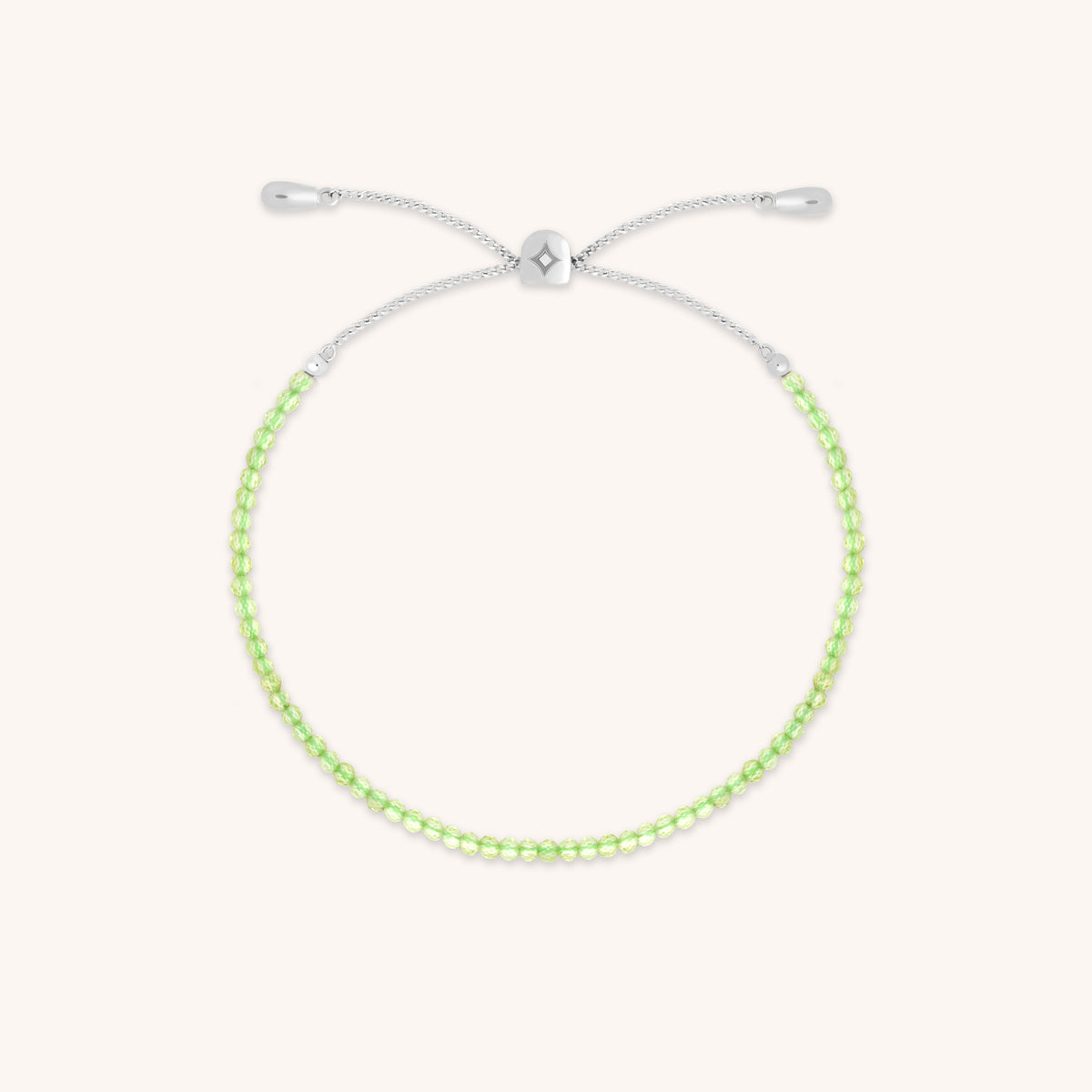 Peridot August Beaded Bracelet in Solid White Gold-Astrid &amp; Miyu