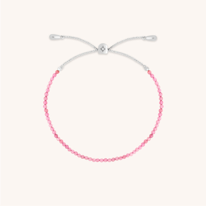 Tourmaline October Beaded Bracelet in Solid White Gold-Astrid &amp; Miyu