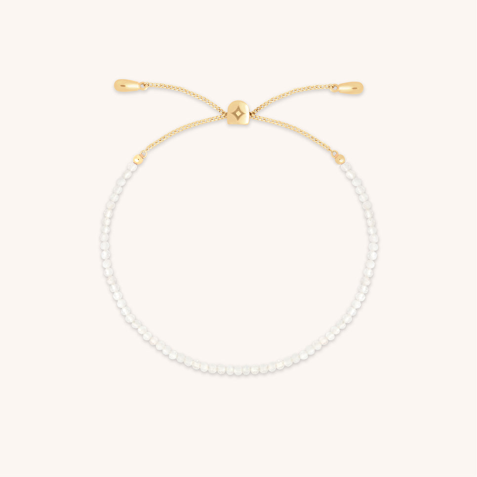 Moonstone June Beaded Birthstone Bracelet in Solid Gold-Astrid &amp; Miyu